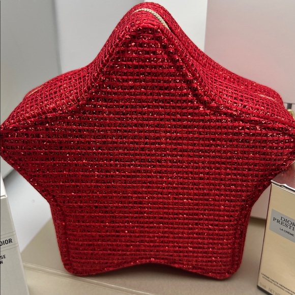 Christian Dior Red Star-Shaped Cosmetic Bag W/LaMousse & Dior Prestige Cream Box - Picture 9 of 17